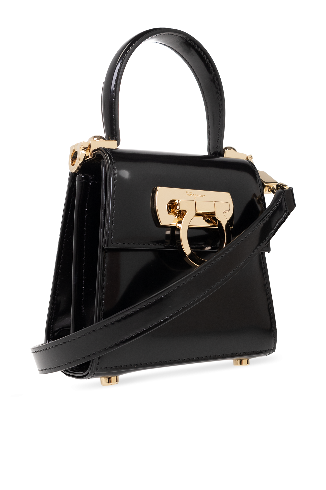 【関税&送料込】Ferragamo Leather Handbag With Draped Detail Salvatore Ferragamo Shoulder Bag